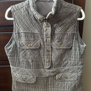 Gray Plaid Puffer Vest